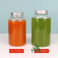 Chai nhựa đựng nước trái cây nắp nhôm cắm ống hút 500ml 650ml