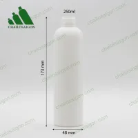 Vỏ chai nhựa HDPE tròn đựng sữa tắm 250ml