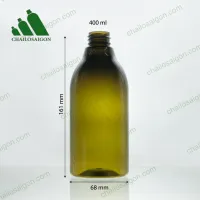 Vỏ chai nhựa pet đựng dầu gội sữa tắm 400ml xanh rêu